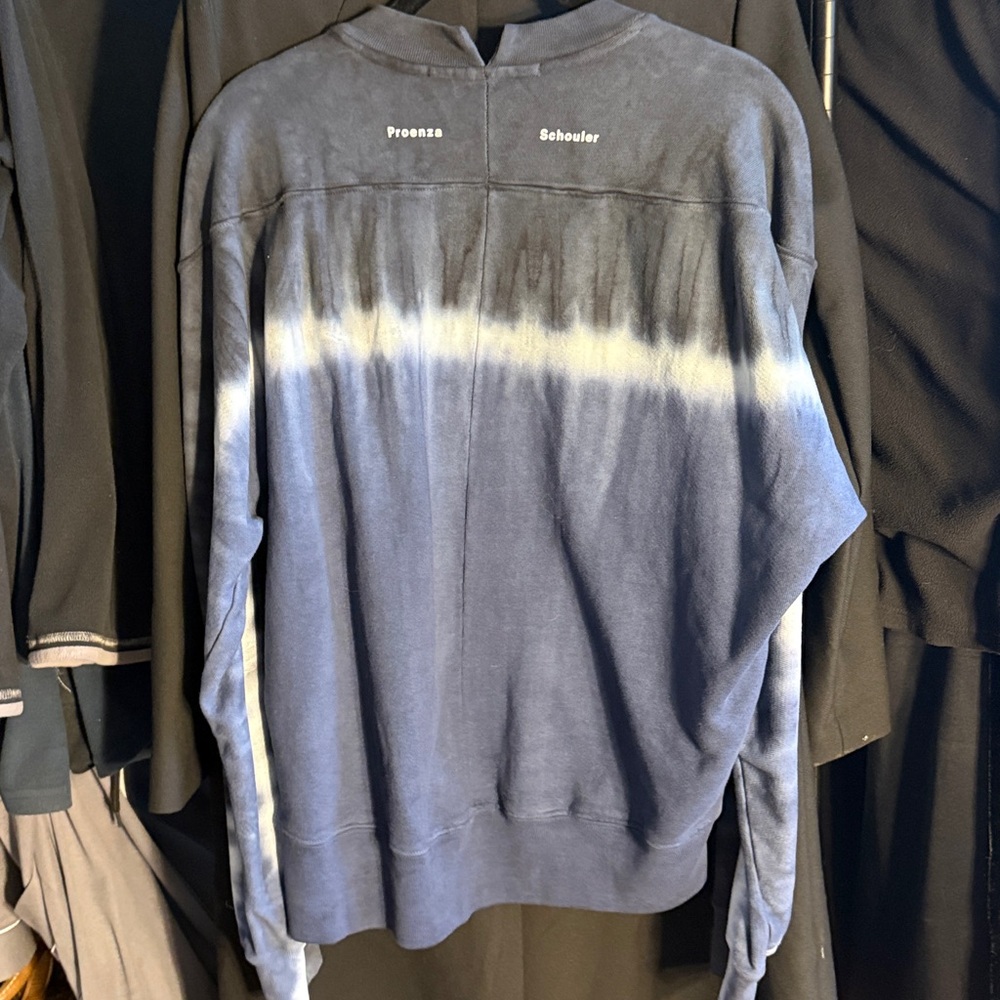 Proenza Schouler Blue and White Tie-Dye Sweatshirt - Picture 5 of 6